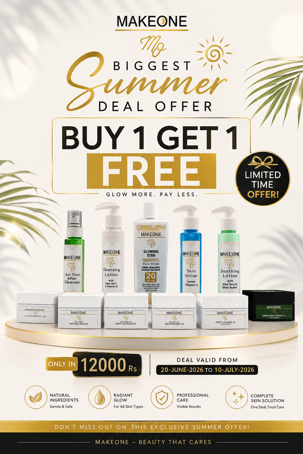 MakeOne Large Facial & Skin Polish Set – Complete 7-Step Glow Kit for Salons & Home Use