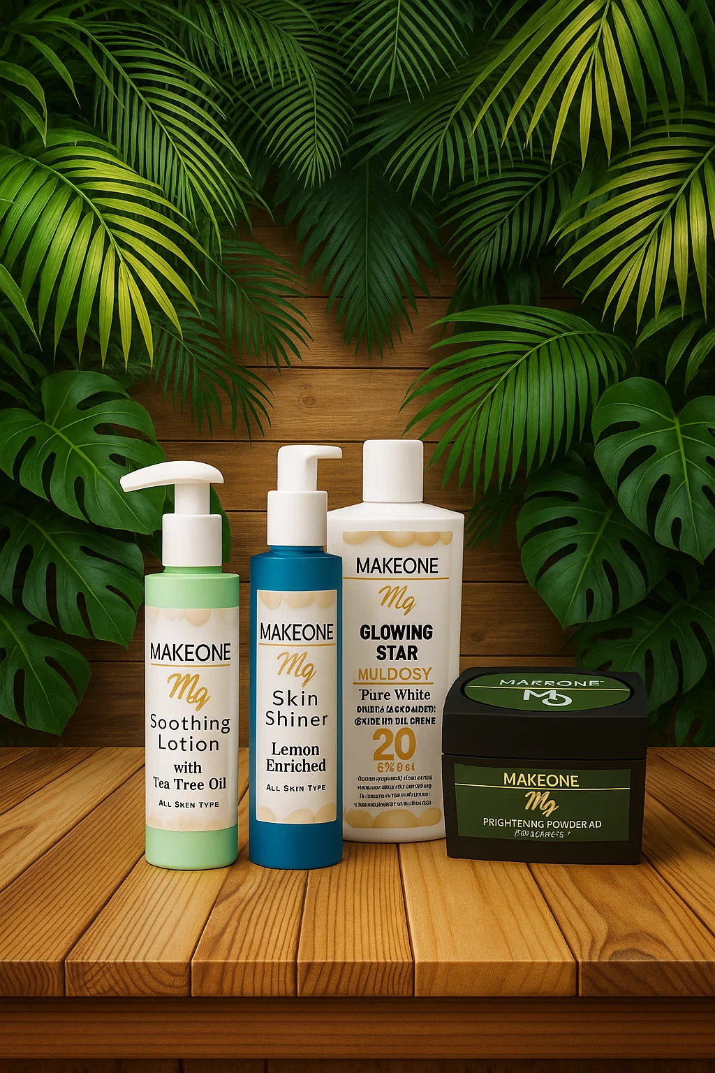MakeOne Skin Polish Kit – 4-Step Facial Brightening Bundle (Large Size | Salon Tested)