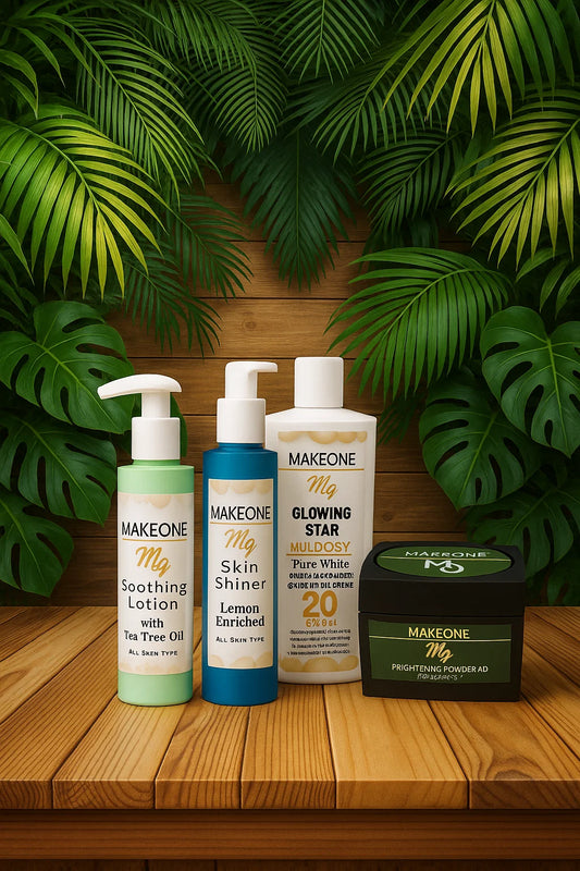 MakeOne Skin Polish Kit – 4-Step Facial Brightening Bundle (Large Size | Salon Tested)